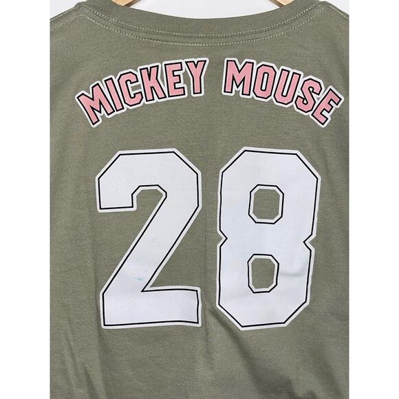 Pre-Loved Women’s Mickey Mouse Olive Green Crop Top Size Medium - Picture 5 of 8
